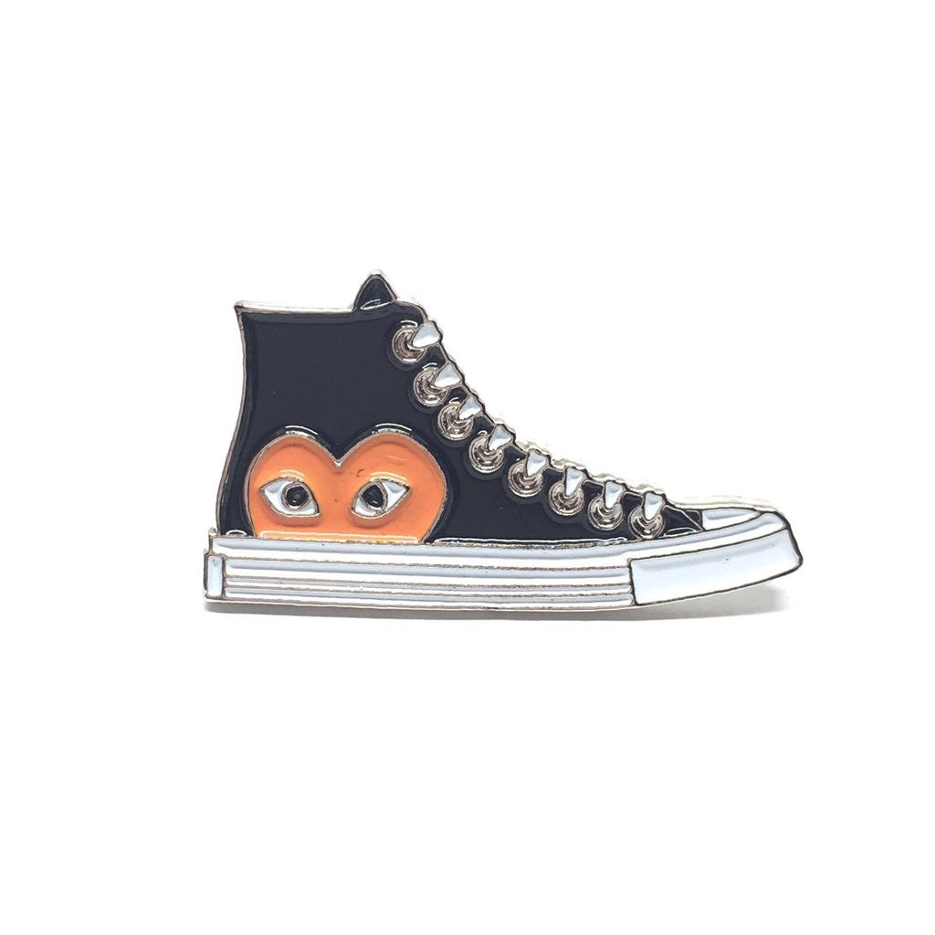 Custom Made Enamel / Lapel Pins - Sneaker Pins : PLAY All Star 70 High Sneaker Black
