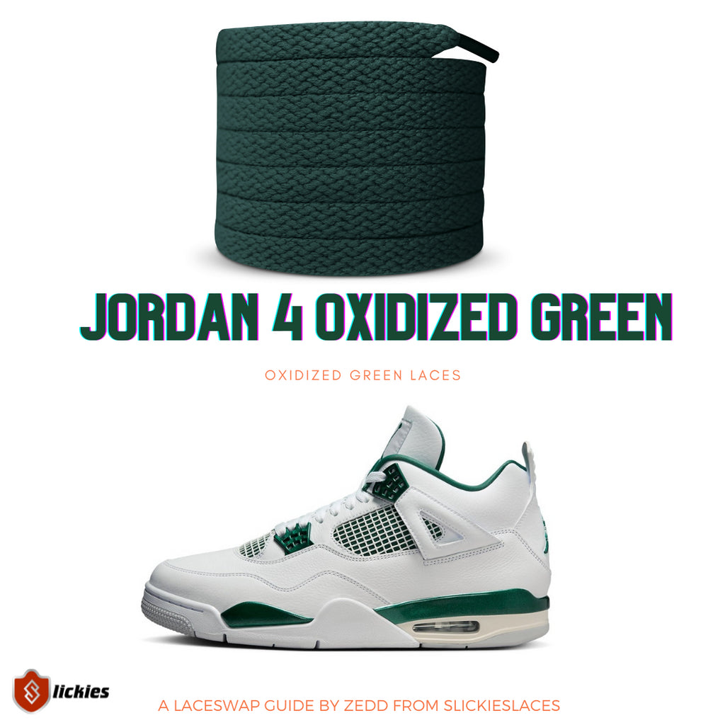 Oxidized Green Laces for the Jordan 4 Oxidized Green - Where to buy them? | Slickieslaces