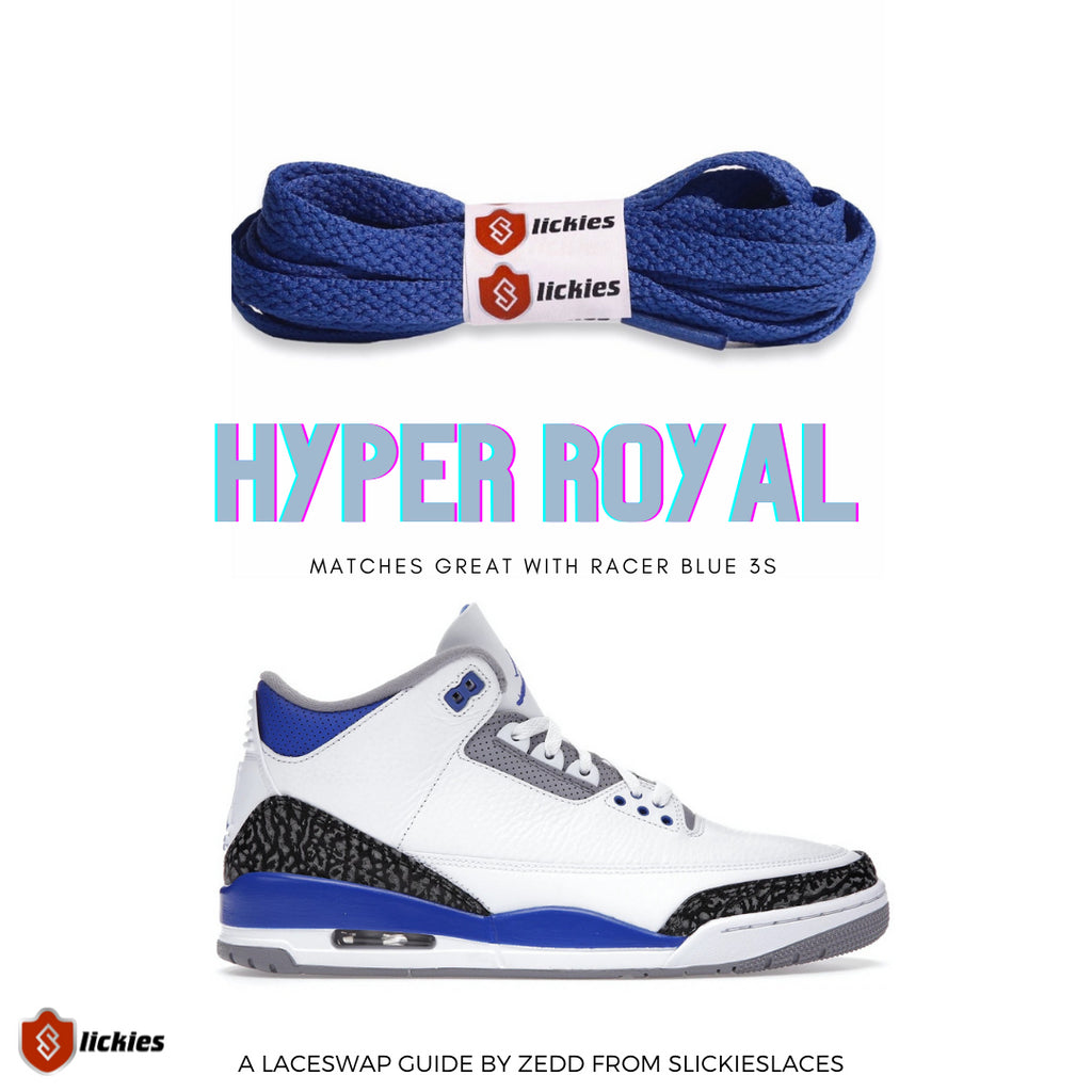 Jordan 3 Racer Blue - Where to buy shoe laces? | By Slickieslaces