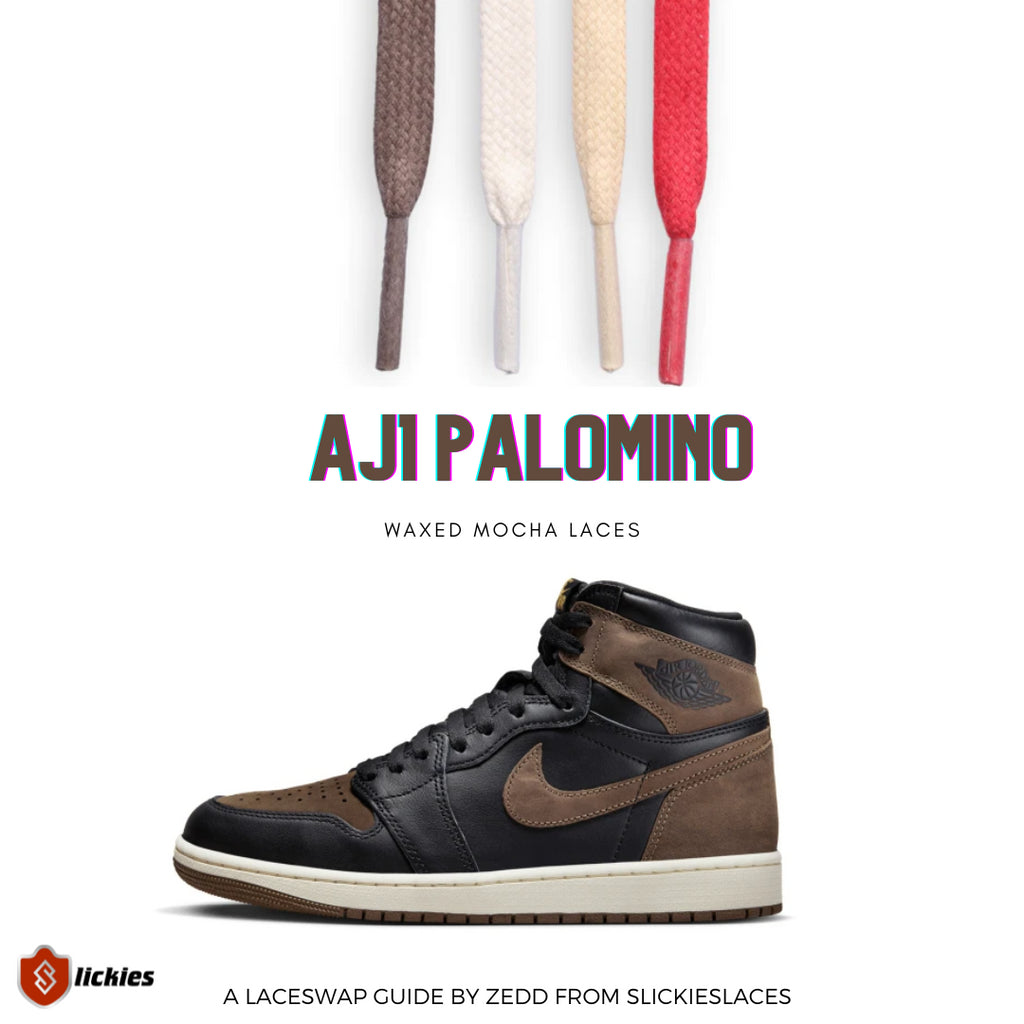 NIKE Air Jordan 1 High Palomino : Where to buy the best laces shoelaces? | Slickieslaces Laceswap