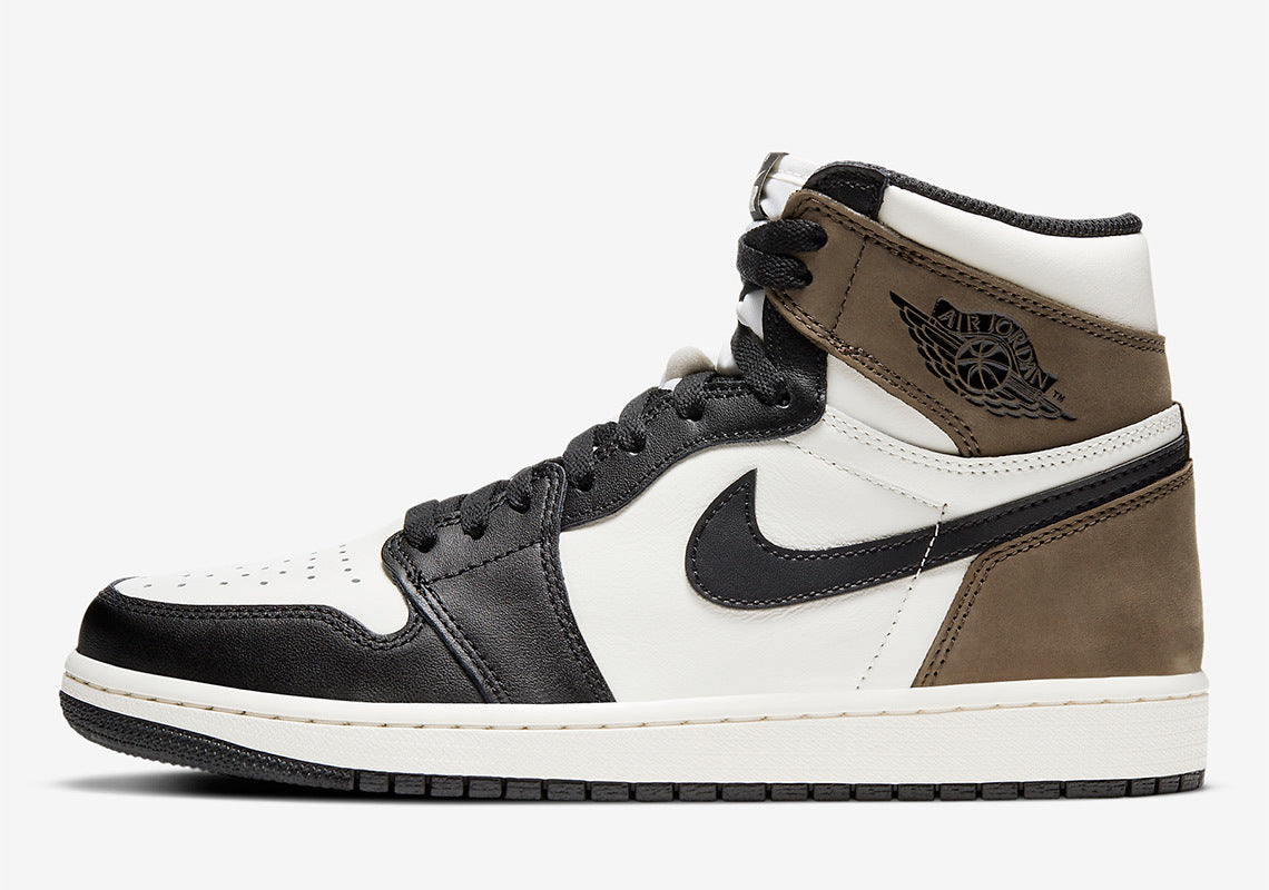 mocha jordan 1 white laces