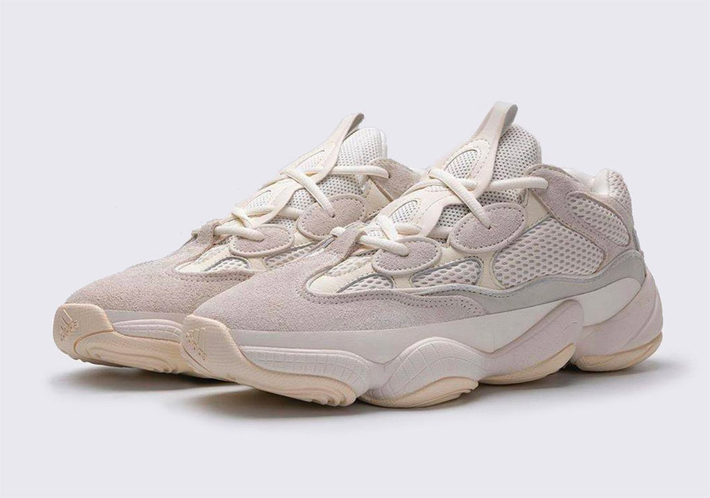 Detailed look at the Yeezy 500 Bone White