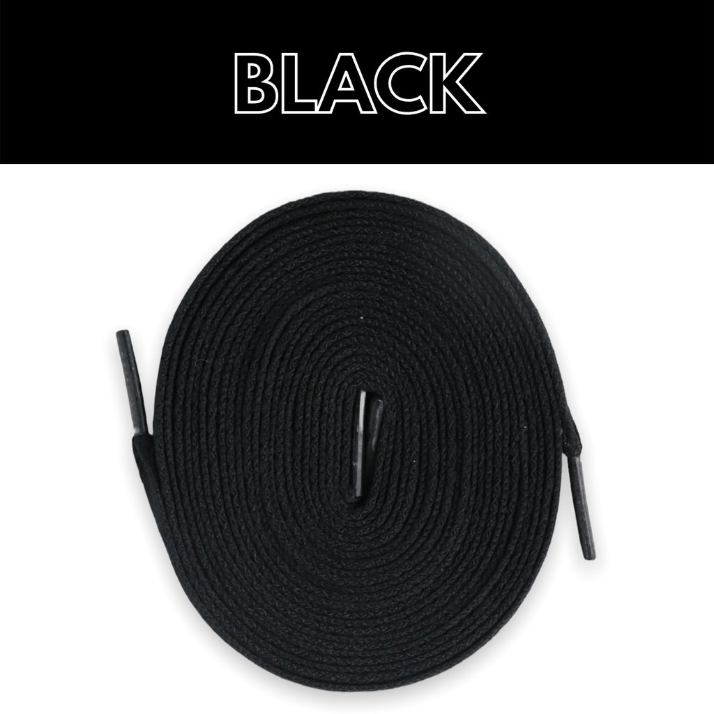 Black flat shoe laces - where to buy them? | Slickieslaces