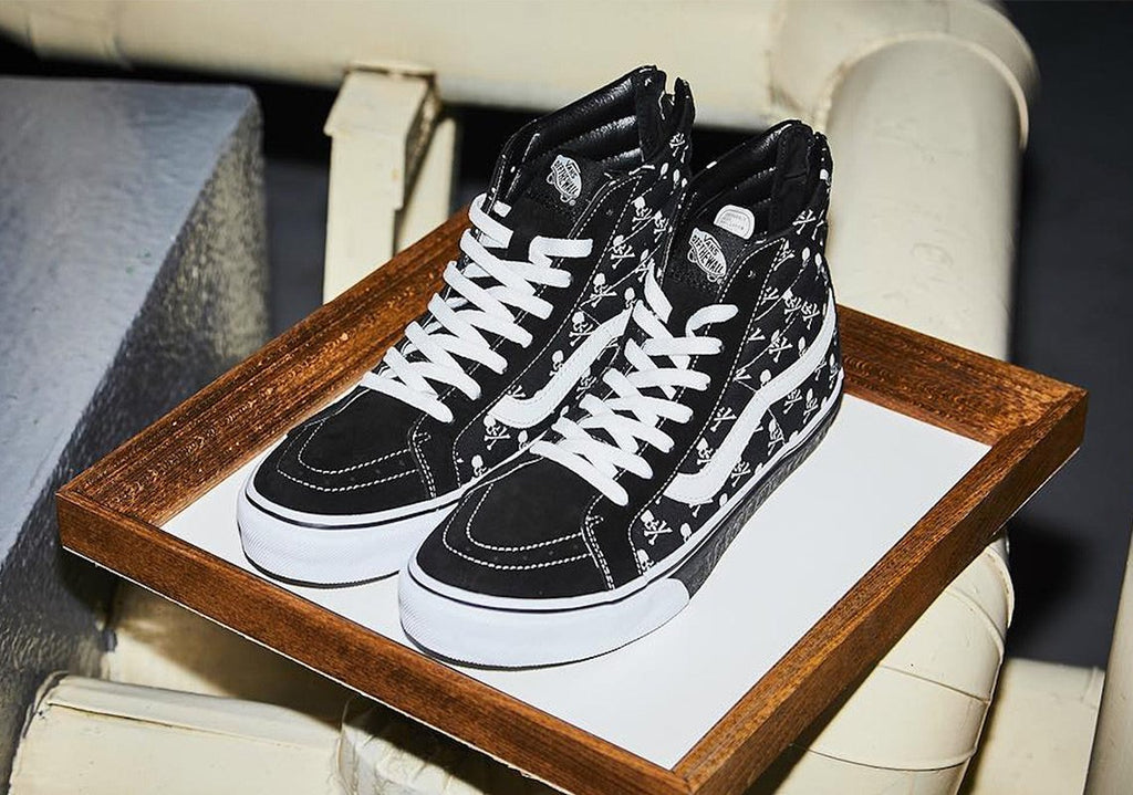 Mastermind Japan working with Vans for a Sk8-Hi Skull and Crossbones logo