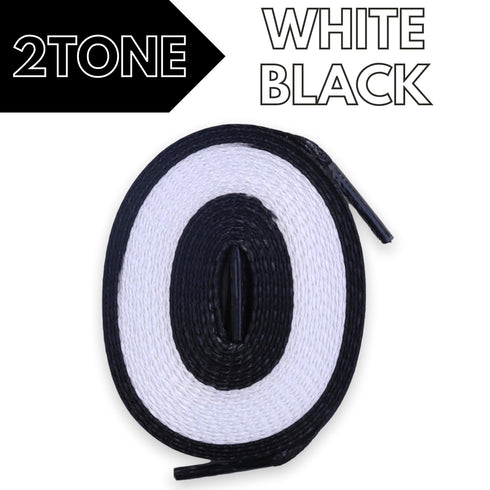 Jordan 1 Laces 2TONE Union Flat - White with Black Tips