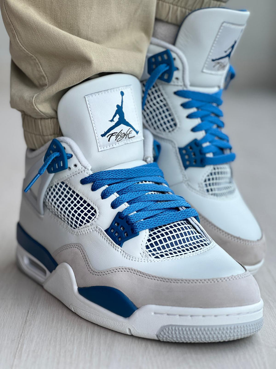 Jordan Laces Basics Flat Thin Military Blue Laces – Slickies