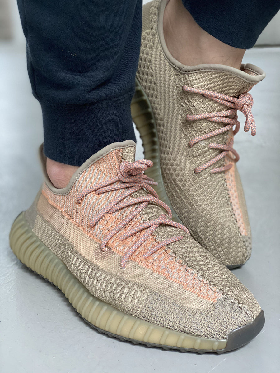 Yeezy Eliada Yeezy Sand Taupe On Feet Yeezy Laces 3M Reflective
