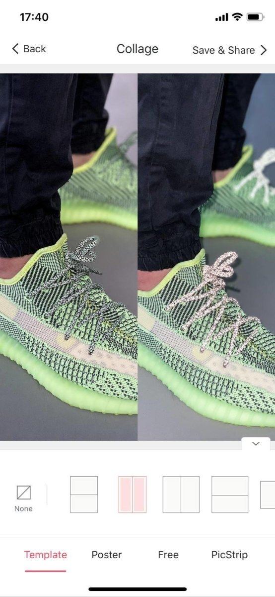 Yeezy Laces 3M Reflective Rope Laces V2 - Glow in the Dark Green Laces â Slickies