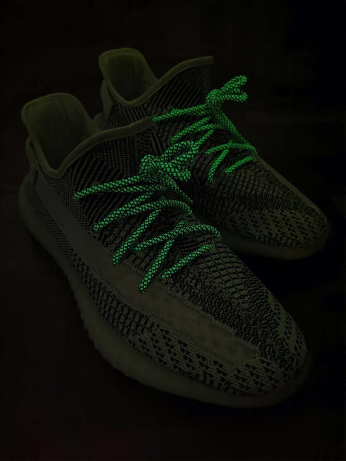 Yeezy Laces 3M Reflective Rope Laces V2 - Glow in the Dark Green Laces for Yeezy Boost 350 V2 Yeezreel