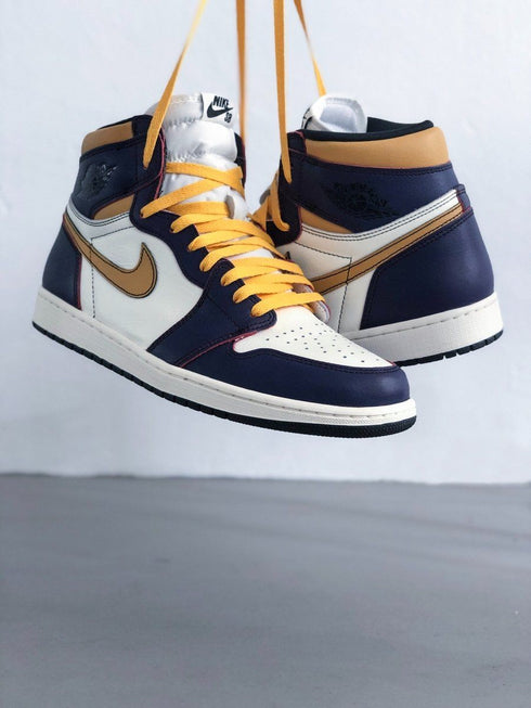 Jordan 1 Laces Basics Flat Thin - Union Jordan 1 Yellow Laces / University Gold