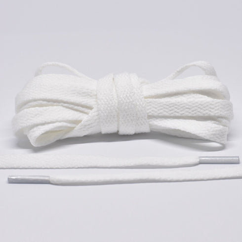 Jordan 1 Laces Basics Flat Thin - White Laces