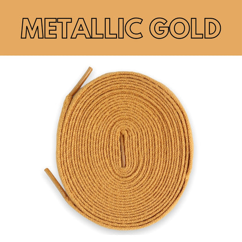 Jordan 1 Laces Basics Flat Thin - Metallic Gold Laces