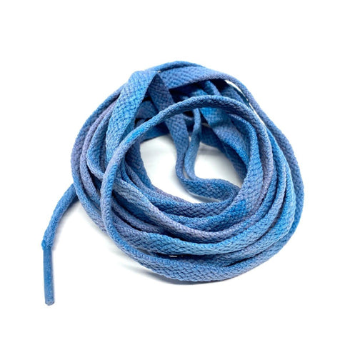 Tie Dye Flat Laces - Vintage Faded UNC Carolina Blue 85 for Air Jordan 1
