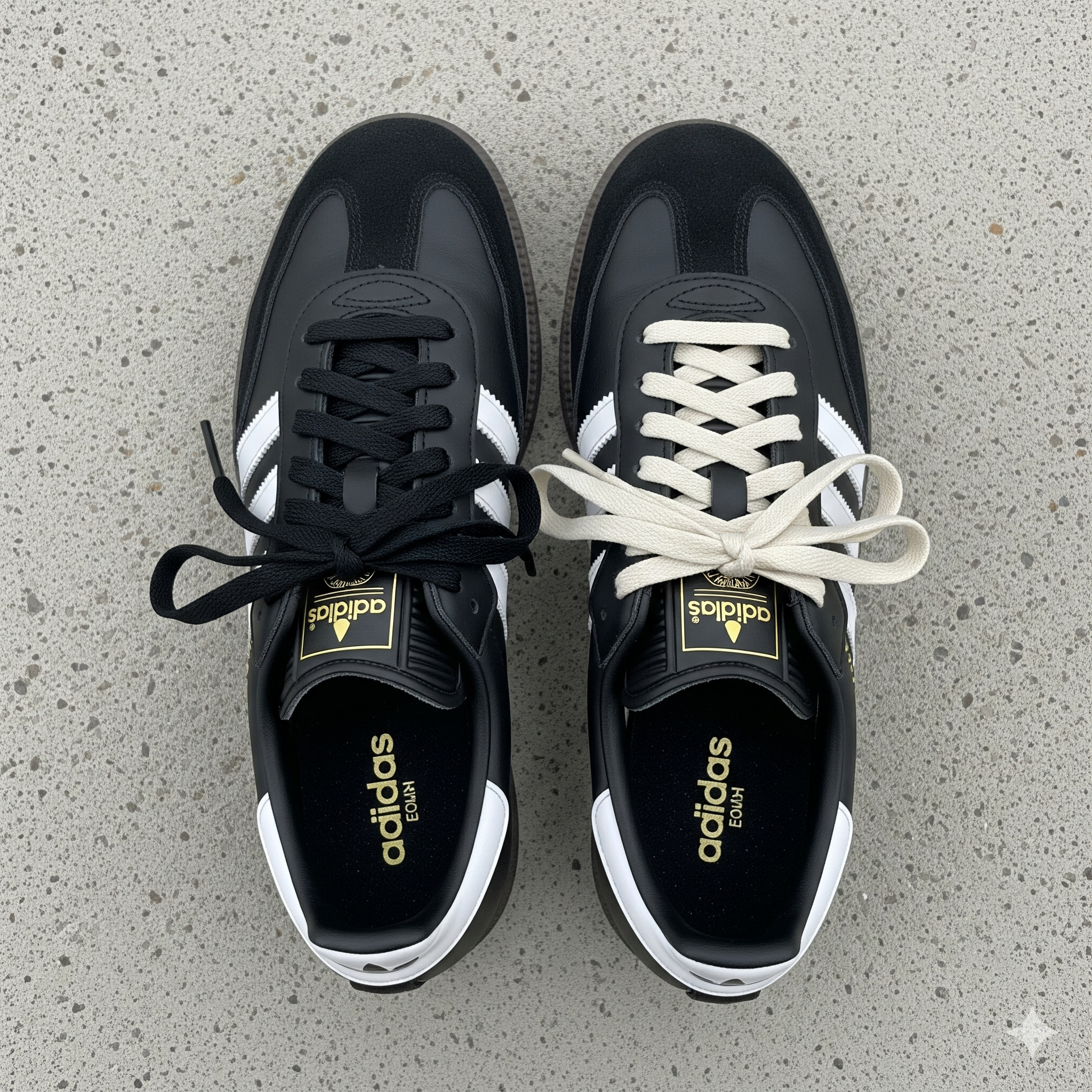 Adidas Samba lacing style comparison table visual guide