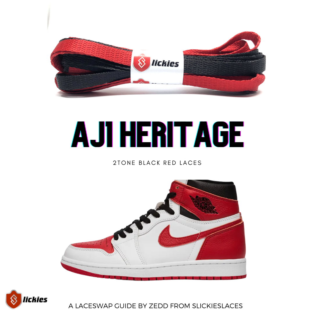 Jordan 1 Heritage Where to buy shoe laces By Slickieslaces