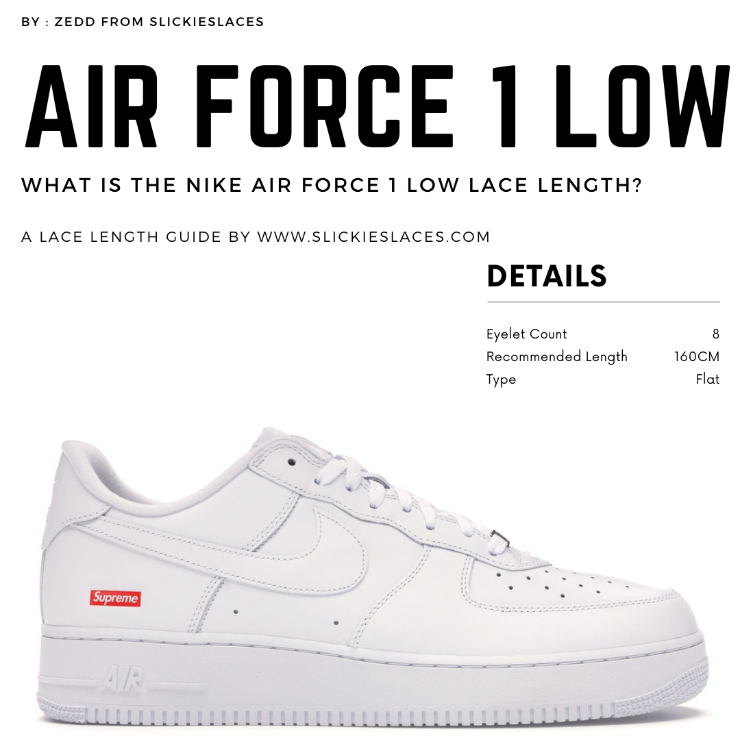 schrijven Algemeen Onweersbui What is the NIKE Air Force 1 Low lace length? - Air Force 1 Low Replac –  Slickies