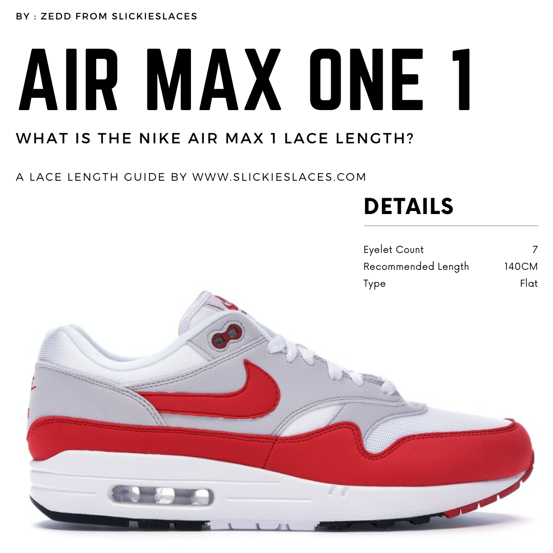 Badkamer Product biologisch What is the NIKE Air Max 1 lace length? - Air Max 1 Replacement Laces –  Slickies
